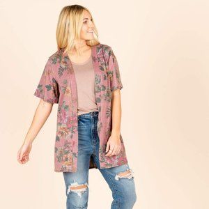 Agnes & Dora™ Flutter Sleeve Cardi Coral Floral